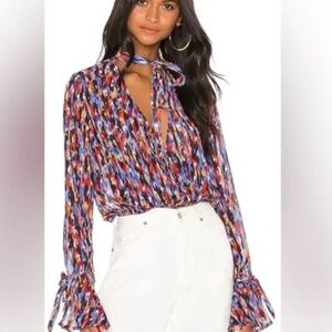 House of Harlow 1960 x Revolve Jolie Tie-Neck Blouse